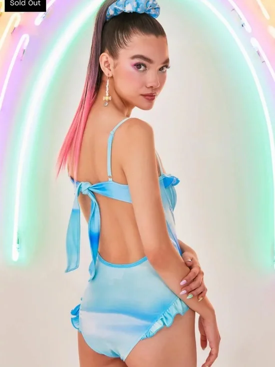 RARE Dolls Kill x My Little Pony mermaid Aquatic Soul One Piece Swimsuit- NWOT - Picture 11 of 16